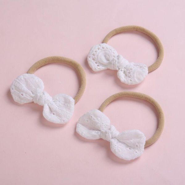 

hair accessories ins baby bows headbands for girls princess kids lace embroidery headband infant party hairclip wedding hairpins, Slivery;white