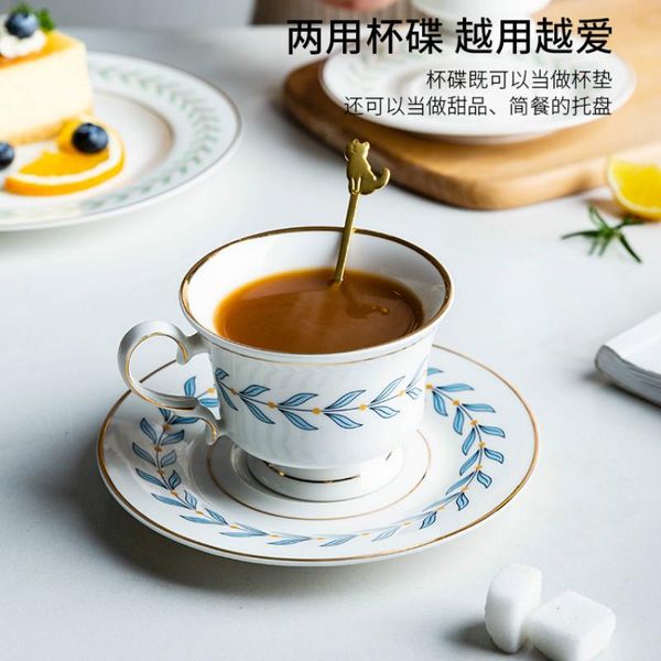 

cups & saucers luxury european ceramic coffee cup with spoon minimalist afternoon tea nordic home espresso and saucer set mm60byd
