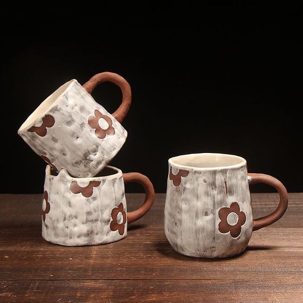 

mugs modern minimalist ceramic mug factory wholesale hand-painted cute flowers japanese healing coffee cup stoare