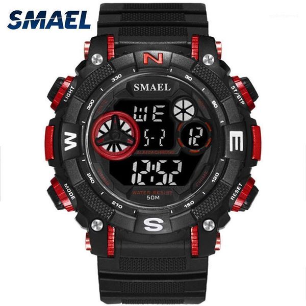 

military wrist watch men's sports satch smael brand multifunction led alarm clock chronograph digital watches mens reloj wristwatche, Slivery;brown