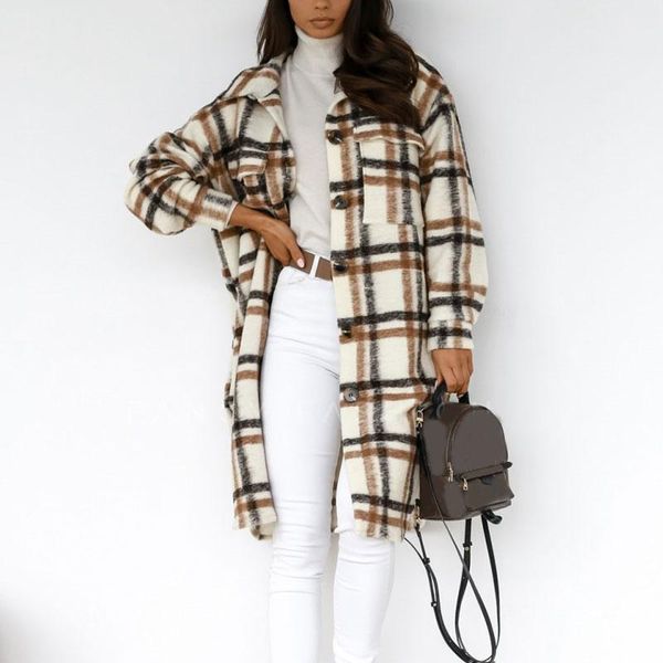 

women's casual warm lightweight button down plaid long sleeve jacket coat regular fit for home and every day wear bmf88 wool & blends, Black