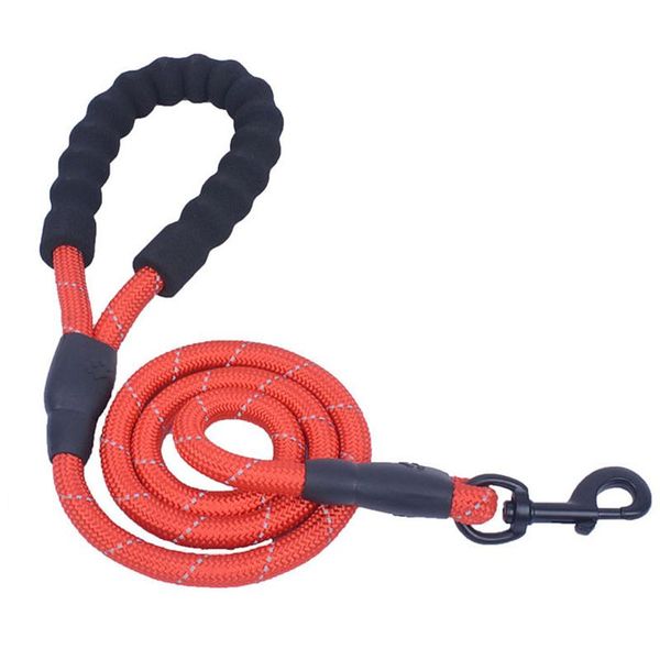 

dog collars & leashes strong leash comfortable eva padded handle night reflective threads for medium large drop fas