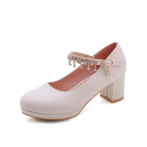 

dress shoes joker female 19 years during the spring and autumn fashion thick with high waterproof table size, Black