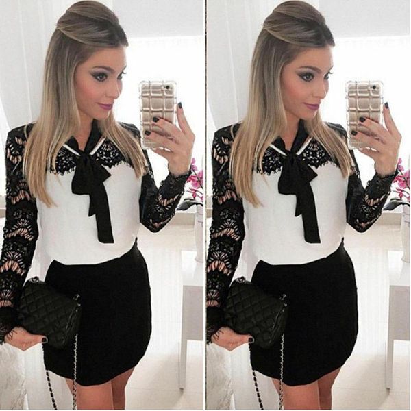 

casual dresses women lace long sleeve mini dress fashion elegant ladies evening party club, Black;gray