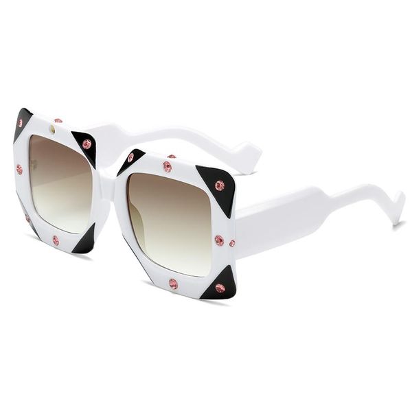 

sunglasses luxury oversized women men square crystal diamond sun glasses vintage ladies eyeware uv400 shades for, White;black