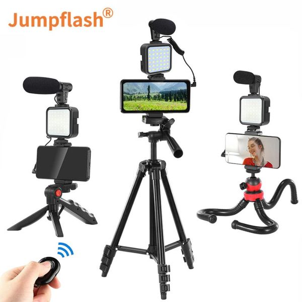 

jumpflash universal ocs tripods vlogging kits with fill light lamp microphone bluetooth remote control dslr slr phone vlog