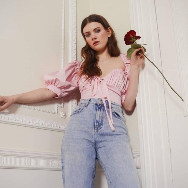 

square collar short sleeve blouse women summer lace-up puff crop women's blouses & shirts, White