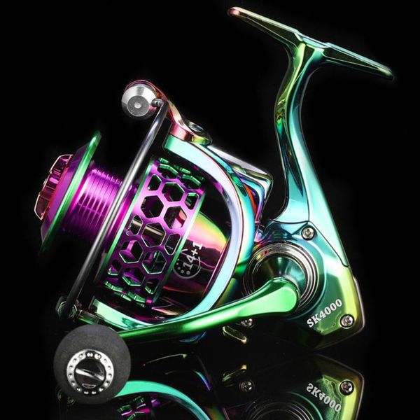 

baitcasting reels colorful fishing reel cnc rocker arm shopee honeycomb hole line cup 1000-4000 14 + 1