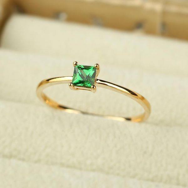 

cluster rings original design geometric square cubic zirconia opening adjustable ring small and exquisite charm women's silver jewelry, Golden;silver