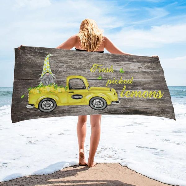 

towel gnome car vintage wood grain bath microfiber travel beach towels soft quick-dry for adults yoga mat