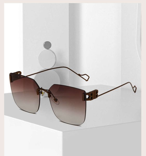 

double simple b letter ultra light framellose large frame paris mark tij men and women sunglasses eye protection 50680, Black