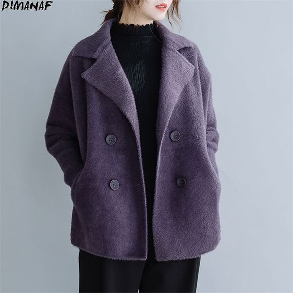

oversize winter women jacket coat wool & blends office lady suit outerwear loose batwing sleeve cardigan female 210531, Black