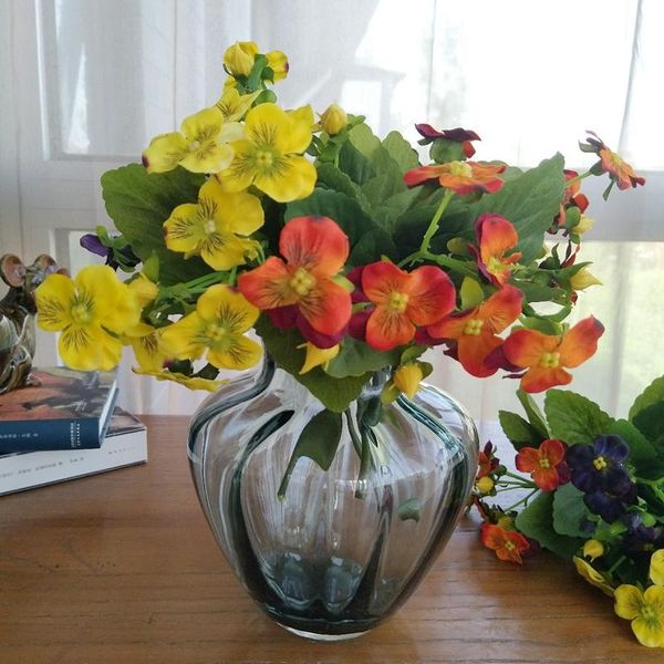 

decorative flowers & wreaths htmeing artificial pansy silk fake butterfly orchid flower home office wedding decoration 25cm