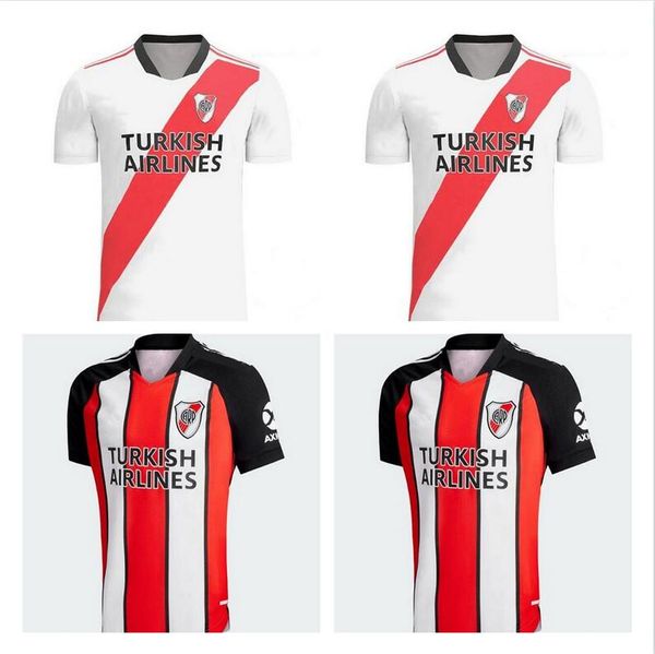 

21/22 river plate home white soccer jersey 2021 carrascal de la cruz pratto borre pinola shirt riverbed ponzio m.suarez football uniform, Black;yellow