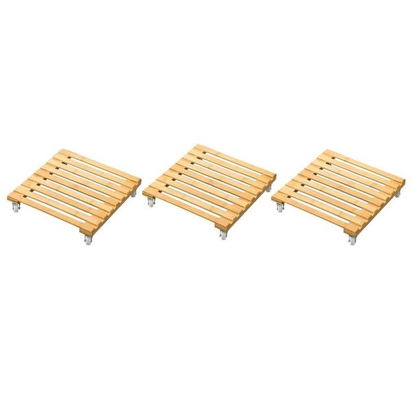 

3pcs base roller mobile pallet with wheel rack holder non-wood planters & pots