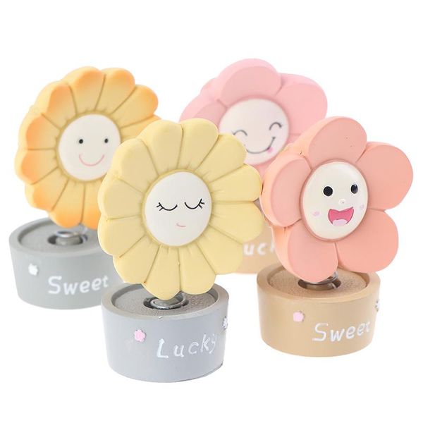 

interior decorations creative resin sunflower cake decoration car shake head ornaments home decor