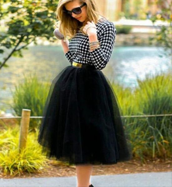 

layer tulle party 50s womens skirt rockabilly tutu petticoat ball gown long, Black