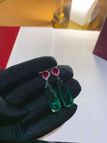 

earrings ka family stud c emerald series inlaid with s925 silver 32, Golden;silver