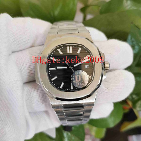 

u1 factory good watches men wristwatches 40mm 5711/1a 010 black dial stainless steel asia 2813 movement transparent mechanical automatic men, Slivery;brown