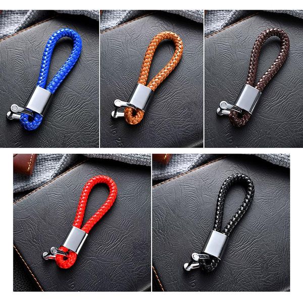 

keychains leather horseshoe buckle car keyring keychain key rings chain, Silver