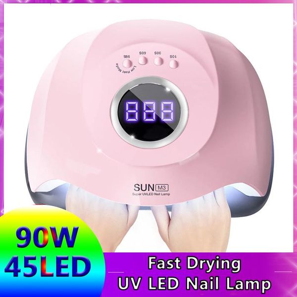 

upgrade sun m3 uv led nail lamp dryer for manicure 45 leds gel curing drying nails polishing with sensor timer dryers