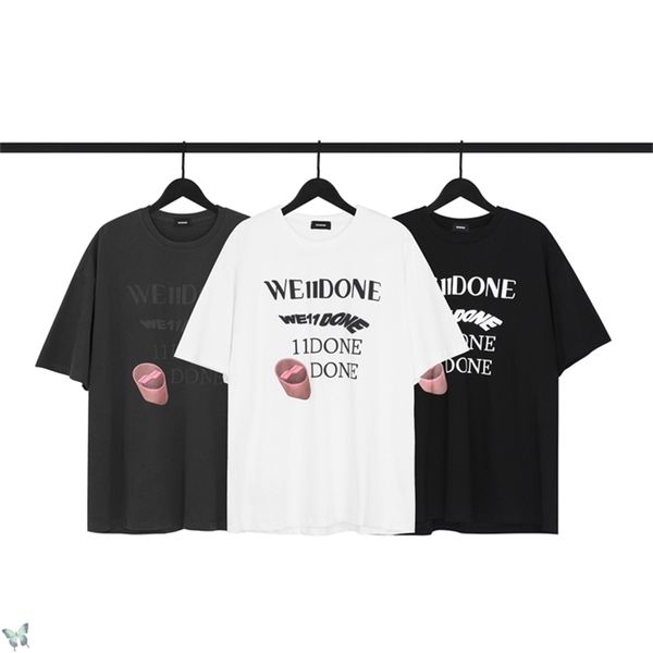 

oversized casual men women well done t shirt chocolate 2d foam print welldone t-shirt 210420, White;black