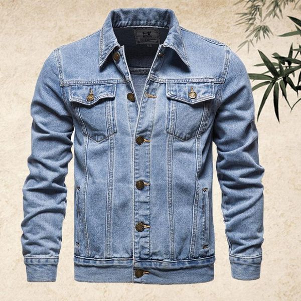 

men's jackets 2022 spring and autumn products cross-border denim jacket pure cotton casual slim, Black;brown