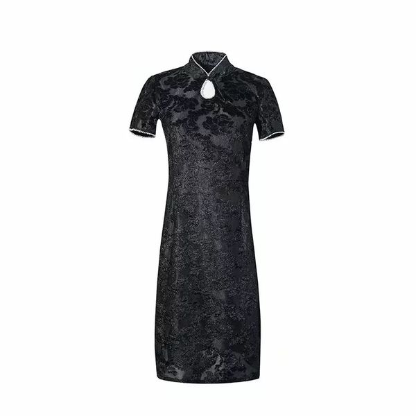 

in velvet jacquard dress women's spring 2020 new, White;black