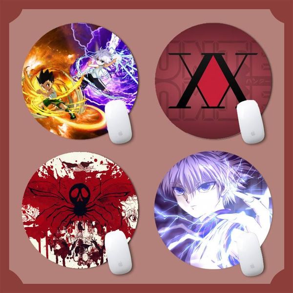 

mouse pads & wrist rests x killua figure natural rubber gaming mousepad desk mat round non-slip cushion