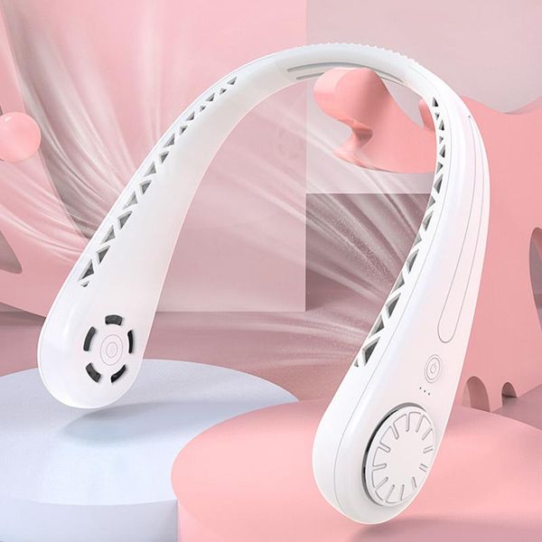 

mini portable bladeless fan cooling neck 1800mah usb rechargeable for sports home outdoor air cooler electric fans