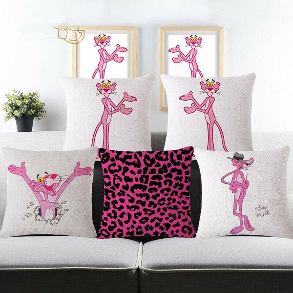 

cushion/decorative pillow nordic cartoon pink panther cushion covers cotton linen square cover car