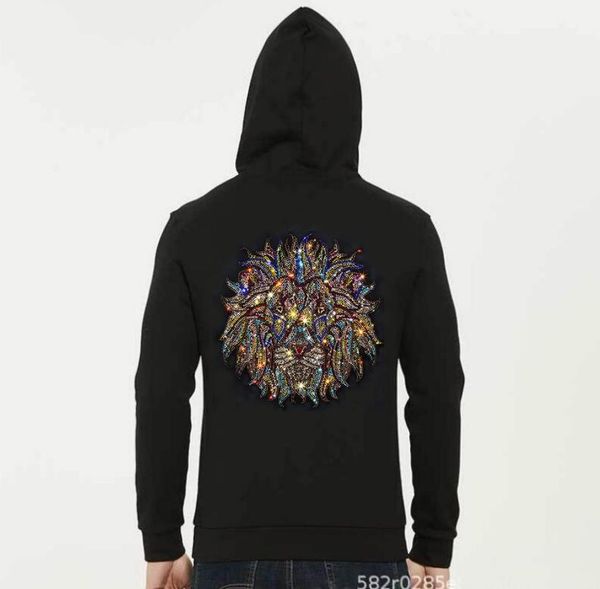 

men's hoodies & sweatshirts fashion drill hoodie men brand pattern sweatshirt loose clothing drop ship, Black