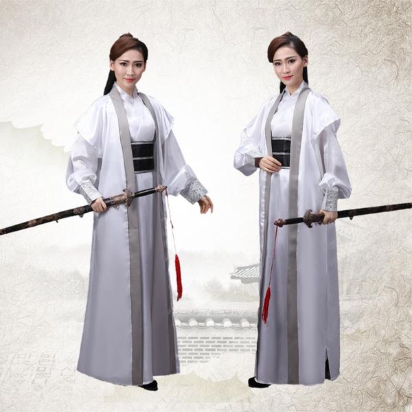 

chinese national hanfu white ancient costume men women clothing traditional tang suit stage costumes wear, Black;red