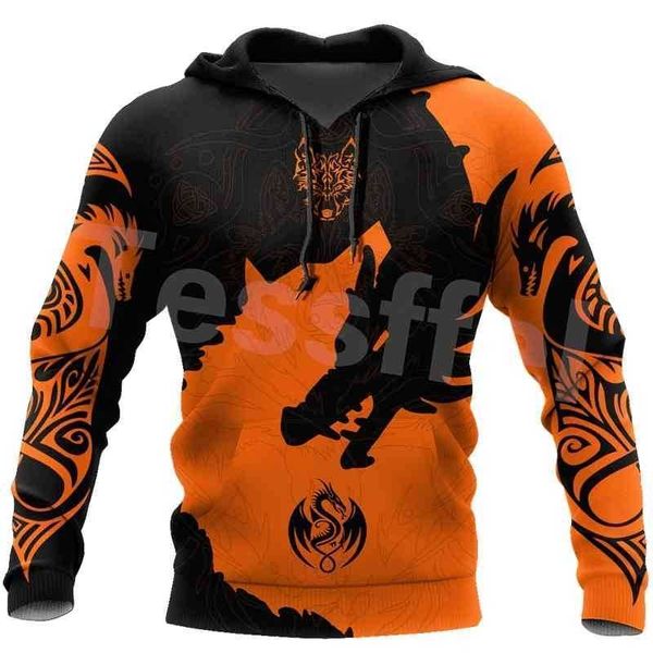 

tessffel animal fly dragon symbol tattoo harajuku pullover 3dprint streetwear tracksuit autumn funny casual hoodies men/women 27, Black