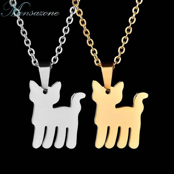 

pendant necklaces mensazone factory direct silver color cute cat necklace stainless steel adorably animal for girlfriend gift