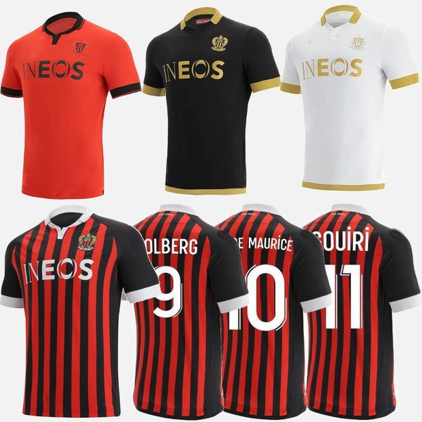 

men's t-shirts 21 22 ogc nice soccer 2021 2022 home away lemina kluivert stengs todibo atal equiment maillot de foot shirts, White;black