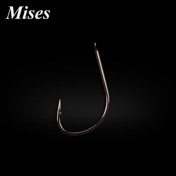 

mises 10pcs stream black barded fishhook 1~14# high carbon steel fishing hook professional gear hooks