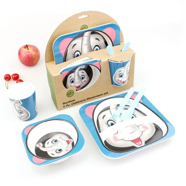 

quality 5-piece set of auxiliary food bowl cartoon feeding plate baby tableware