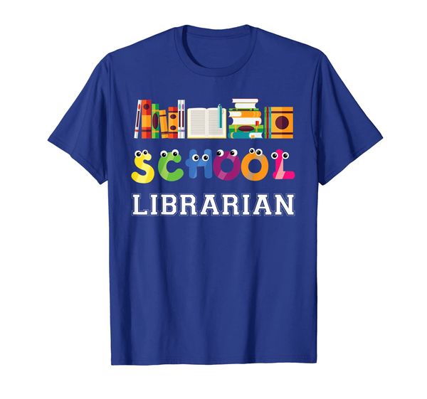 

funny elementary and middle school librarian t-shirt, White;black