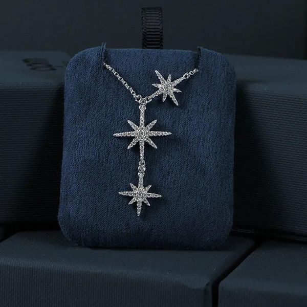 

chains europe and america fashion lady 925 sterling necklace silver star girl clavicle chain birthday gift party
