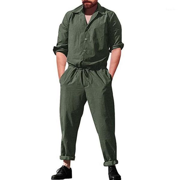 

men's pants mens long sleeve one-piece suits casual jumpsuit work playsuits, Black