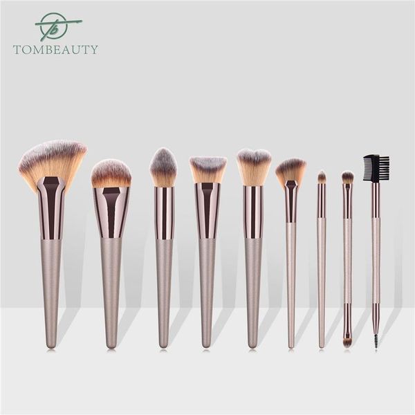 

makeup brushes 9 pcs set foundation eyelash blush eyebrow highlighter powder brus kit beauty cosmetic tool de maquillage