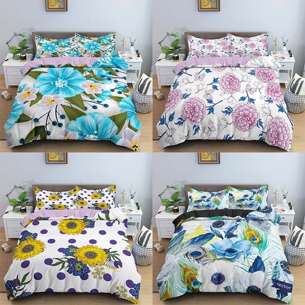 

bedding sets beautiful flower luxury duvet cover set twin//king size bed room for kids beding home textile