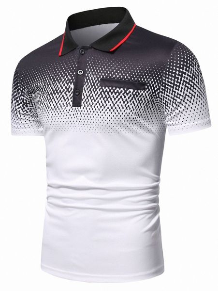 

men graphic print polo shirt 71kp#, White;black
