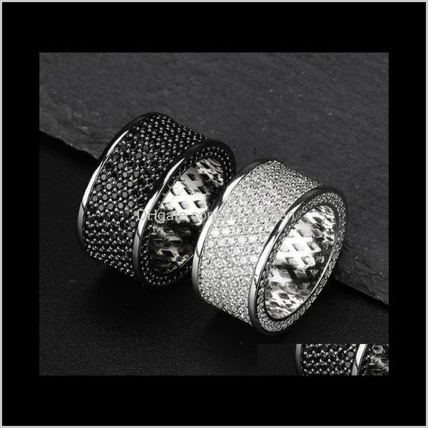 

fashion personalized real 18k white gold bling black diamond mens finger ring cubic zirconia hiphop rapper jewelry for s0yk6 3cuws, Silver