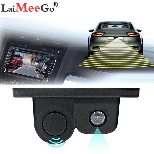 

car rear view cameras& parking sensors est 170 degree viewing angle hd waterproof 2 in 1 detector probe backup camera with radar auto sensor