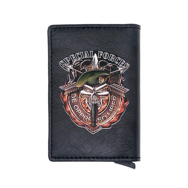 

card holders classic black special forces skull digital printing pu leather holder men wallet, Brown;gray