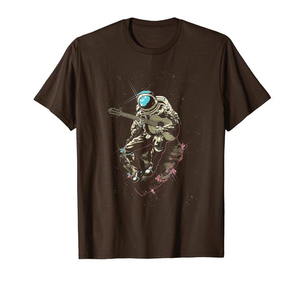 

astronaut playing guitar t shirt cool gift for guitarist, White;black