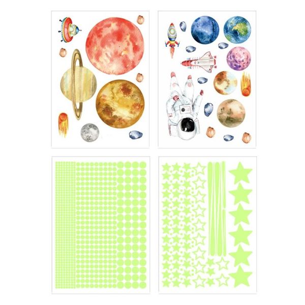 

window stickers 849 pcs outer space astronaut stars luminous wall glow in dark decal glowing fluorescent pvc artistic hom