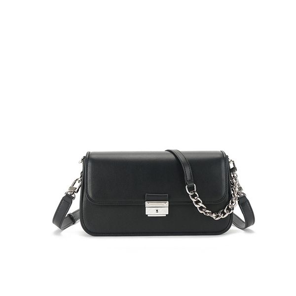 

womens evening bag leather fashion simple small square single shoulder messenger lock chain strap armpit handbag